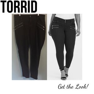 Torrid Black Skinny Jeans Zipper Details 18 Tall